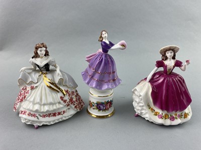 Lot 298 - A COALPORT FIGURE OF 'FAIREST FLOWERS HOLLY' AND TEN OTHERS