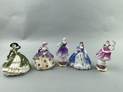 Lot 298 - A COALPORT FIGURE OF 'FAIREST FLOWERS HOLLY' AND TEN OTHERS