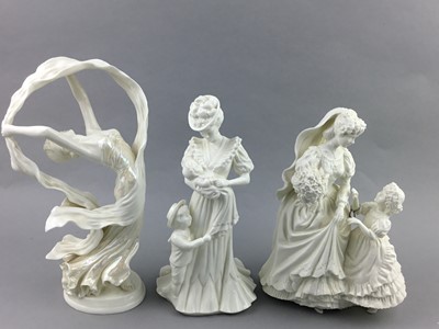 Lot 308 - A ROYAL WORCESTER FIGURE OF 'SPIRIT OF THE DANCE' AND FIVE OTHERS