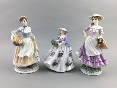 Lot 313 - A ROYAL WORCESTER FIGURE OF 'SWEET VIOLET' AND SEVEN OTHERS