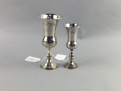 Lot 152 - A LOT OF TWO SILVER DRINKING GOBLETS