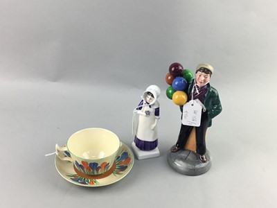 Lot 156 - A CLARICE CLIFF FOR WILKINSON TEA CUP AND SAUCER AND OTHER CERAMICS