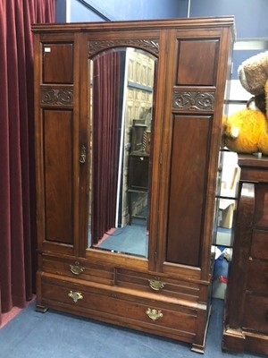 Lot 304 - A VICTORIAN WALNUT WARDROBE