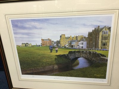 Lot 166 - RICHARD CHARLEY ACROSS THE OLD BRIDGE TO THE 18TH - THE OLD COURSE ST. ANDREWS