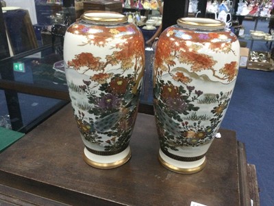 Lot 359 - A PAIR OF JAPANESE SATSUMA VASES