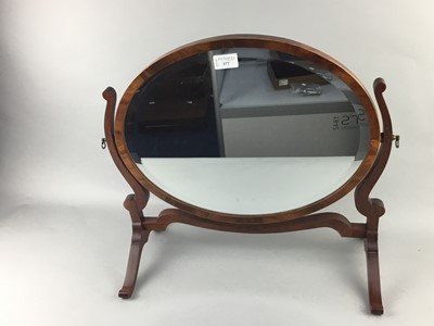 Lot 377 - A MAHOGANY DRESSING MIRROR