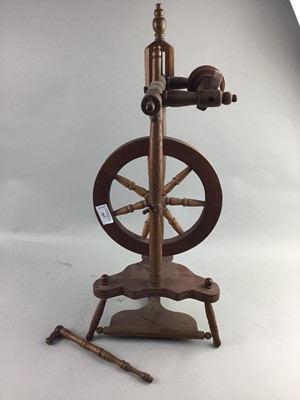 Lot 367 - A SMALL SPINNING WHEEL