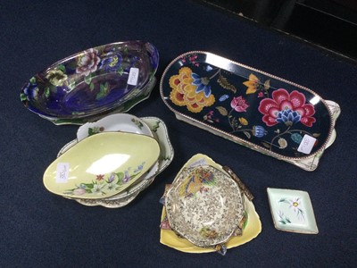 Lot 385 - A CARLTON WARE LEAF SHAPED DISH AND OTHER CERAMIC DISHES