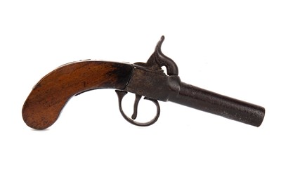Lot 1320 - AN EARLY TO MID-19TH CENTURY PERCUSSION POCKET PISTOL