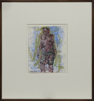 Lot 726 - MAN IN SHORTS, 1994, A PASTEL BY PETER HOWSON