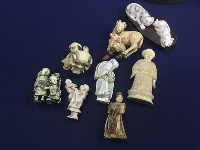 Lot 218 - A COLLECTION OF REPRODUCTION NETSUKE