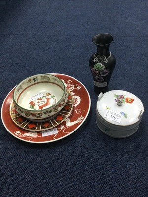 Lot 231 - A MODERN HOCHST BUTTER DISH AND OTHERS