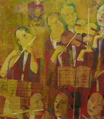 Lot 752 - ORCHESTRA, AN ACRYLIC BY ANDREI BLUDOV