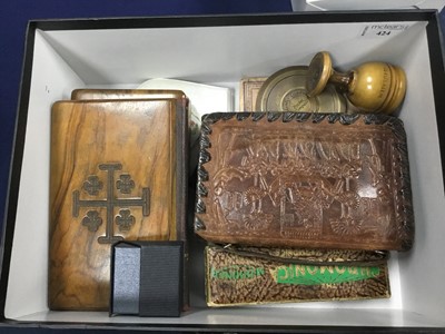 Lot 424 - A COLLECTION OF OLIVE WOOD JERUSALEM ITEMS