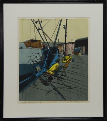 Lot 747 - HARBOUR BUILDING FORMS, A MIXED MEDIA BY HAMISH MACDONALD