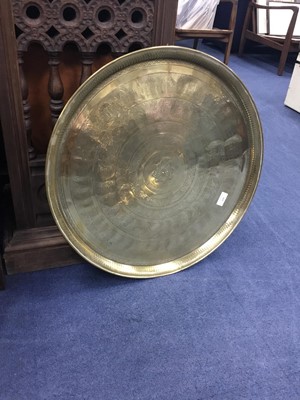 Lot 428 - A LOT OF TWO EASTERN BRASS CIRCULAR TRAYS