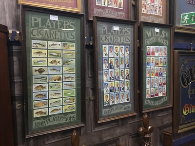 Lot 443 - A SET OF SIX MOUNTED AND FRAMED CIGARETTE CARD DISPLAYS