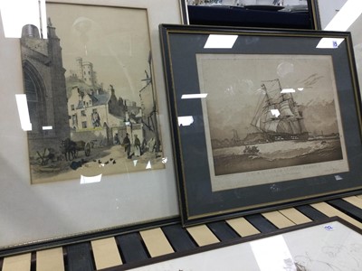 Lot 453 - A COLLECTION OF VARIOUS FRAMED PRINTS, LITHOGRAPHS, DRAWINGS AND ENGRAVINGS