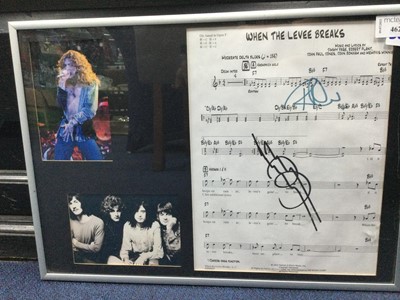 Lot 462 - A LED ZEPPELIN AUTOGRAPHED 'WHEN THE LEVEE BREAKS' SHEET MUSIC