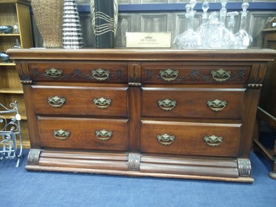 Lot 529 - A WALNUT REPRODUCTION SIDE CABINET