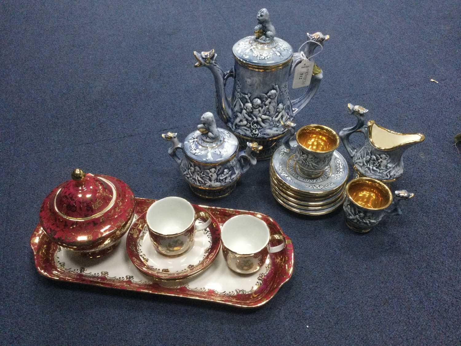 Lot 512 - A CAPODIMONTE COFFEE SET