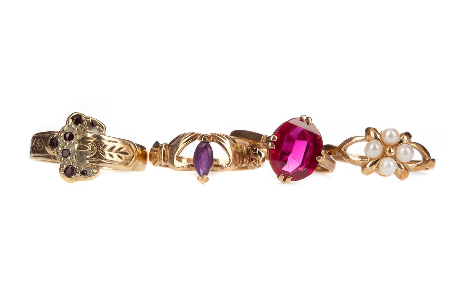 Lot 818 - FOUR GOLD RINGS