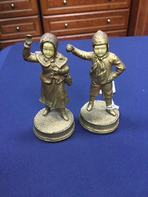 Lot 198A - A PAIR OF ART DECO STYLE GILDED METAL FIGURES