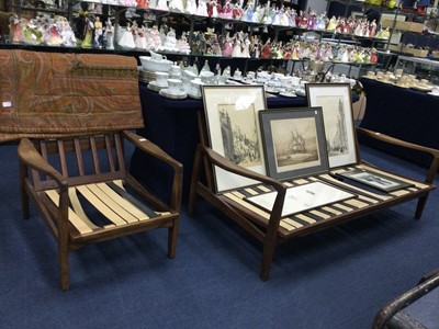 Lot 123A - A MID CENTURY SETTEE AND ARMCHAIR OF TOOTHILL DESIGN