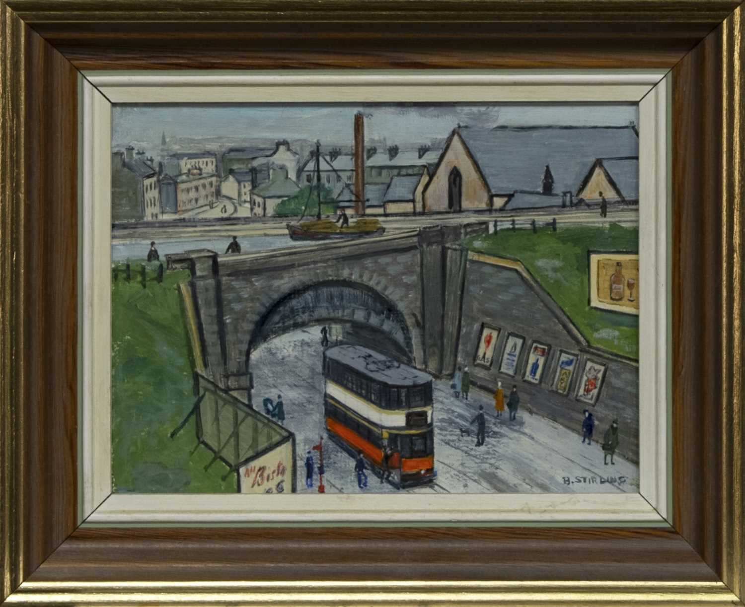 Lot 687 - GLASGOW TRAM, AN OIL BY BETTY STIRLING