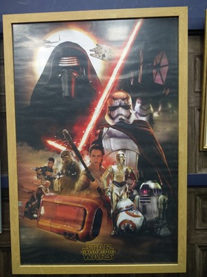 Lot 588 - A FRAMED STAR WARS POSTER, ALONG WITH VARIOUS PICTURES AND PRINTS