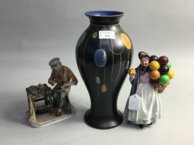 Lot 169 - A ROYAL DOULTON FIGURE ANOTHER FIGURE AND A VASE