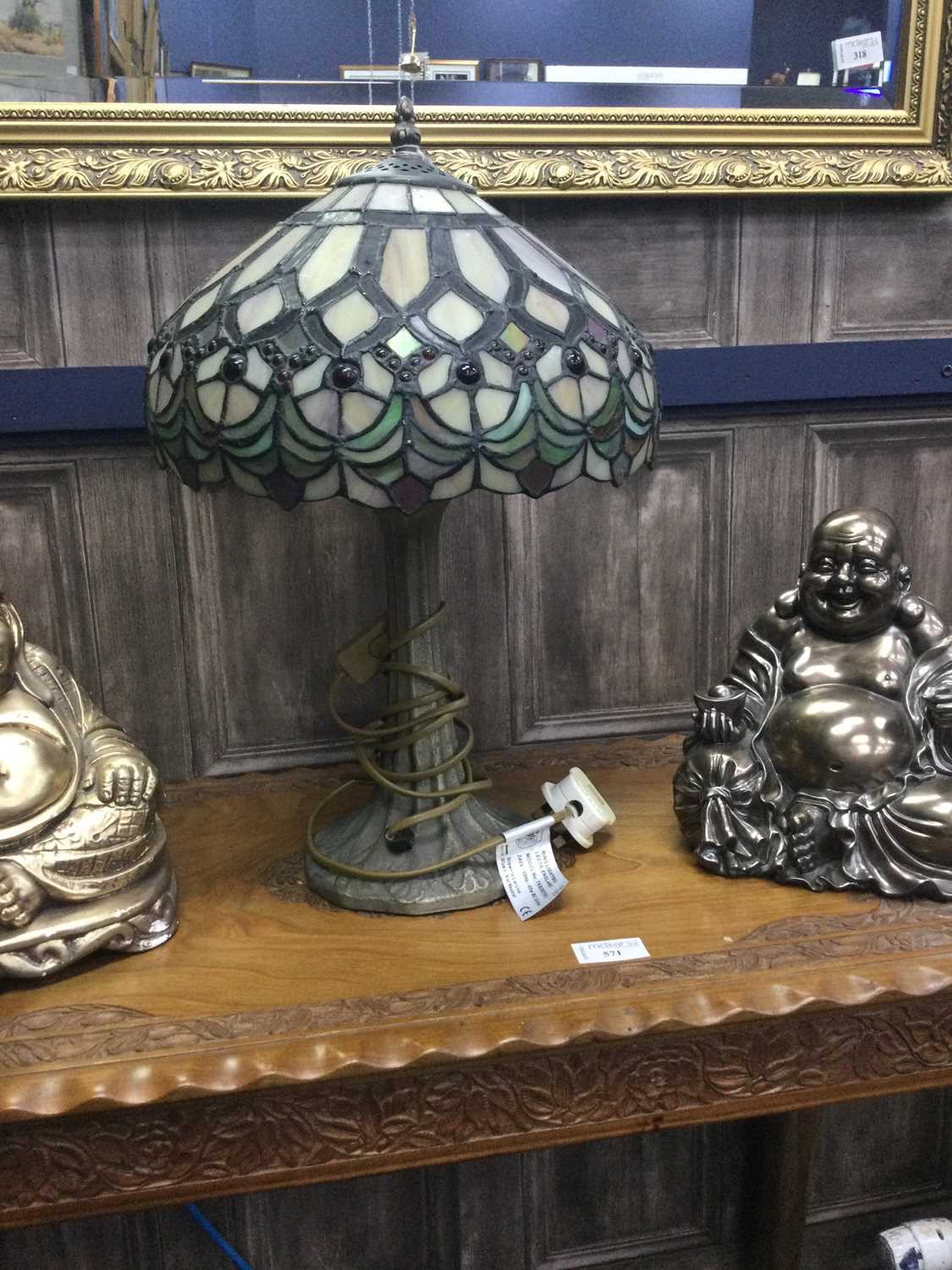 Lot 82 - A TIFFANY STYLE TABLE LAMP