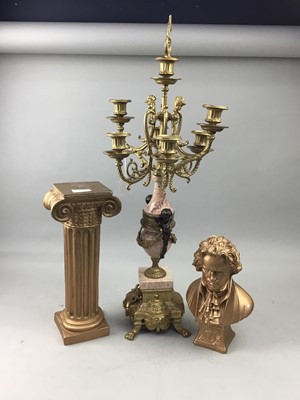 Lot 165 - A ITALIAN CANDELABRUM AND BUST OF BEETHOVEN