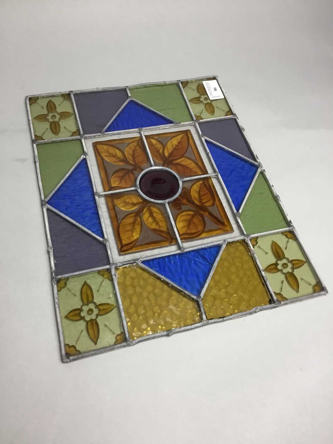 Lot 86 - A LOT OF TWO LEADED GLASS PANELS