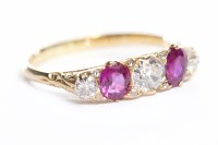 Lot 274 - VICTORIAN RUBY AND DIAMOND RING the pierced...