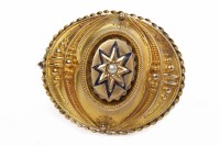 Lot 279 - VICTORIAN NINE CARAT GOLD ENAMELLED CUSHION...