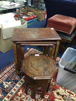 Lot 128 - AN EASTERN INLAID OCCASIONAL TABLE