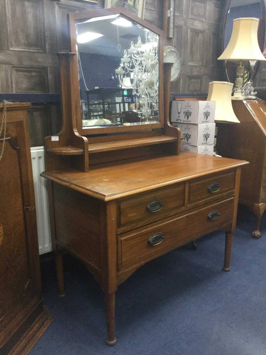 Lot 78 - A LATE 19TH CENTURY DRESSING CHEST