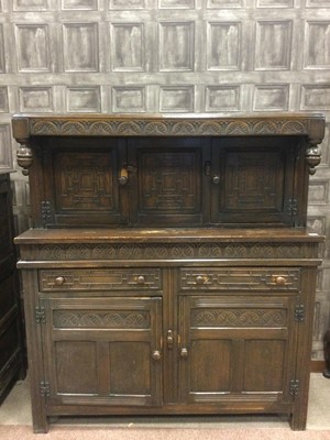 Lot 352 - A OAK BUFFET CUPBOARD OF 17TH CENTURY DESIGN