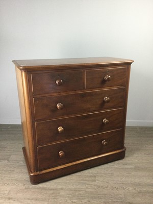 Lot 1343 - A VICTORIAN MAHOGANY CHEST OF DRAWERS