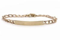 Lot 302 - NINE CARAT GOLD BRACELET with blank section...