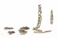 Lot 305 - TWO NINE CARAT GOLD BRACELETS along with a...