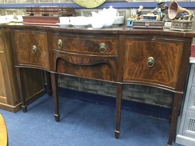 Lot 328 - A MAHOGANY DINING TABLE AND SIDEBOARD