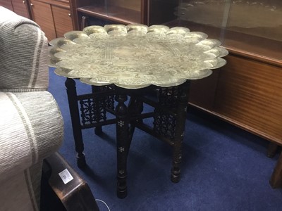 Lot 331 - A BRASS TOPPED COFFEE TABLE