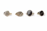 Lot 308 - FOUR NINE CARAT GOLD RINGS all gentleman's...
