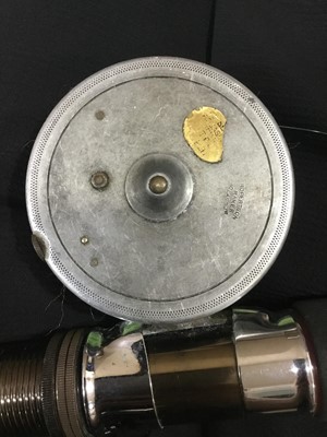 Lot 369 - A LOT OF FISHING RODS AND A FRAMED 'HARRY FAIRY FLIES' WALL HANGING