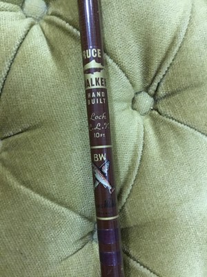 Lot 369 - A LOT OF FISHING RODS AND A FRAMED 'HARRY FAIRY FLIES' WALL HANGING