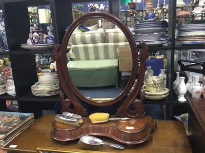 Lot 338 - A VICTORIAN OVAL DRESSING MIRROR