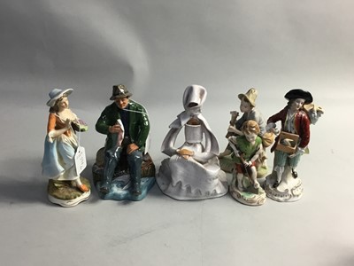 Lot 294 - A ROYAL DOULTON FIGURE OF 'A GOOD CATCH', A LLADRO FIGURE AND OTHER FIGURES