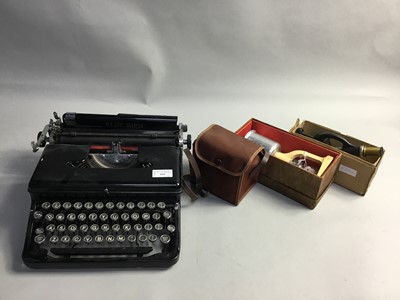 Lot 295 - A VINTAGE BLUE BIRD TYPEWRITER, KODAK BROWNIE CAMERA AND OTHER OBJECTS